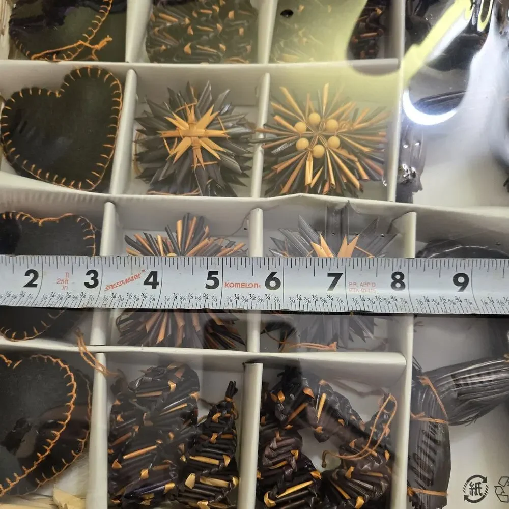 Ikea 42 Straw‎ Wicker Style Christmas Ornaments In Box